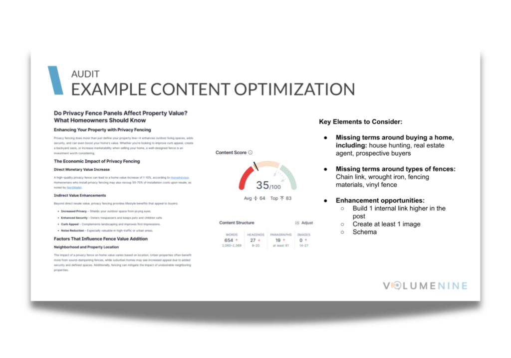 SEO Content Optimization Analysis